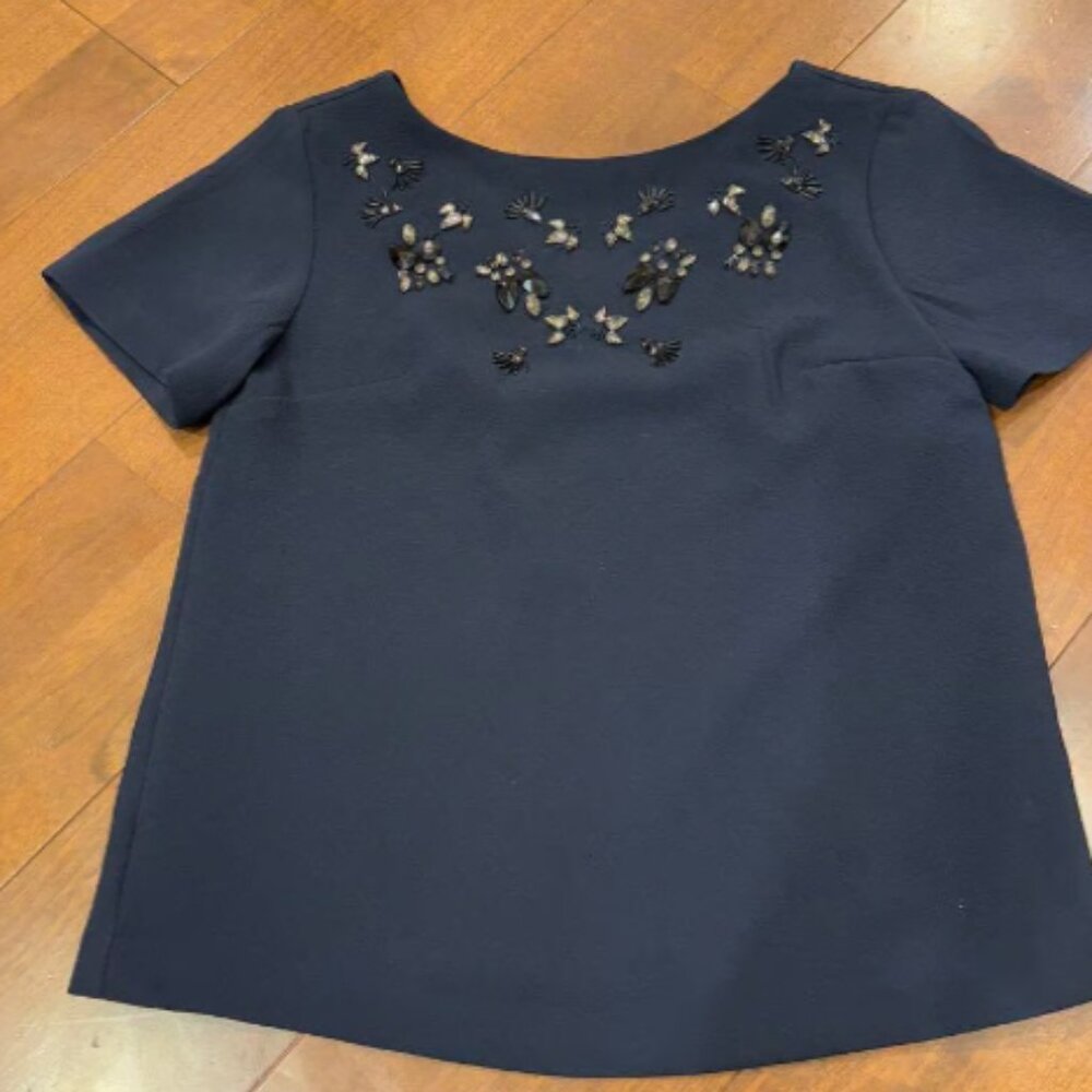 BANANA REPUBLIC Navy Short-Sleeve Shirt XS